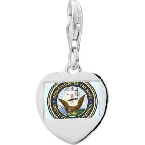   Plated Character Navy Seal Photo Heart Frame Charm Pugster Jewelry