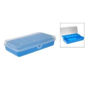  Compartments Plastic Blue Clear Fishing Tackle Box