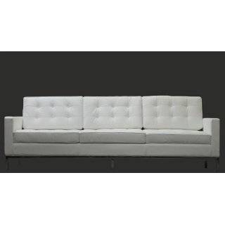 Lexington Modern Florence Style Sofa, White Genuine Leather