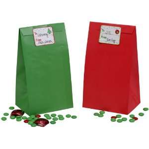  Red & Green Paper Treat Bags
