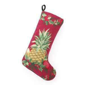  Festive Pineapple Needlepoint Christmas Stocking