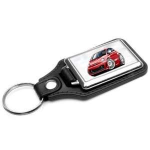  Fiat 500 Abarth Leather Key Ring NEW 