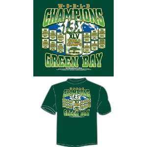   T1 FBGBbanner Green Green Bay Football Champions Banner T Shirt Large