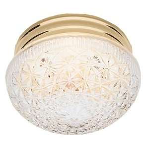   Brass and Crystal Flushmount Ceiling Light Fixture