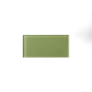  Glass Subway Tile 3 x 6 Olive Glossy