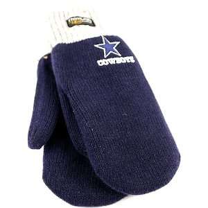 Dallas Cowboys Thinsulate Lined Acrylic Mittens (Gray Top, Embroidered 