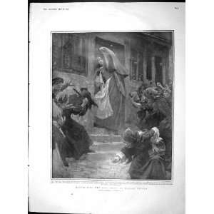  1903 ILLUSTRATION STORY LONG NIGHT HOLY BOOK REFUGE