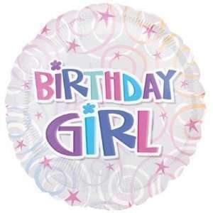 com Birthday Girl Balloon   Flat 18 Stars Birthday Girl Foil Balloon 