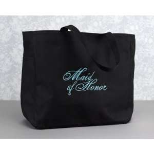  Maid of Honor Black Flourish Tote Bag 