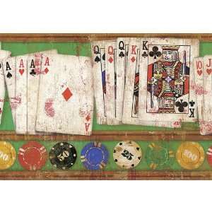 Brown Poker Cards Wallpaper Border 
