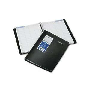 Recycled Four Person Group Daily Appointment Book, Black, 7 7/8 x 11 