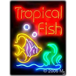 Neon Sign   Tropical Fish   Extra Large 24 x 31  Grocery 