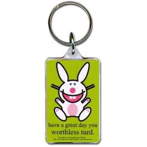   Happy Bunny Have Great Day Turd Lucite Keychain BK1294 Toys & Games