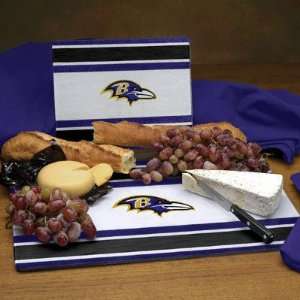    Baltimore Ravens Glass Cutting Board Set