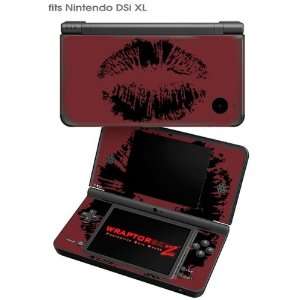  Nintendo DSi XL Skin   Big Kiss Black on Burgandy by 