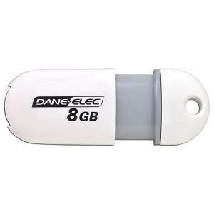  Dane Elec zMate 8GB USB 2.0 Flash Drive (White)