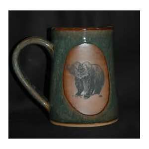  Bear 2D Pottery Mug 24 oz. Tankard in Sea Mist Kitchen 