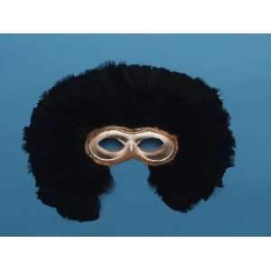   Masquerade Ball Gold Feathered Half Mask Costume Toys & Games