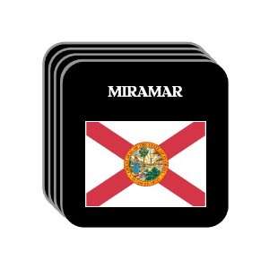 US State Flag   MIRAMAR, Florida (FL) Set of 4 Mini Mousepad Coasters