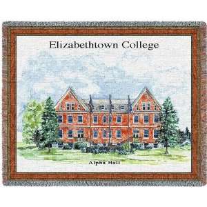 Elizabethtown College Alpha Hall Jacquard Woven Throw   70 x 54
