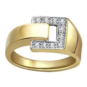  0.40 Ct Real Diamond and Gold Two tone Ring Jewelry