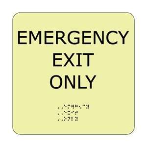     Emergency Exit Only, 8 X 8, Glow ADA Industrial & Scientific