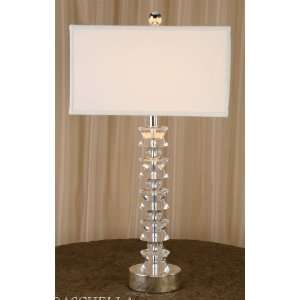  Raschella Clear Lucite Column Chrome Table Lamp
