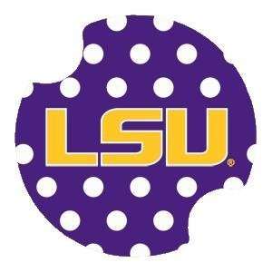 Car Coaster for Auto or Boat  2 Pack Louisiana State University Dots