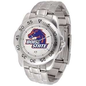 Boise State Broncos Suntime Mens Sports Watch w/ Steel Band   NCAA 