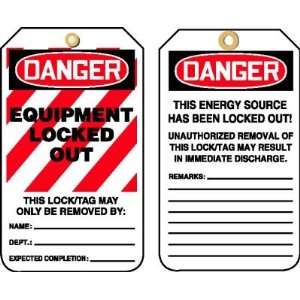 EQUIPMENT LOCKED OUT Tags HS Laminated Tag (5 5/8 x 3 1/16)   1 Pack 