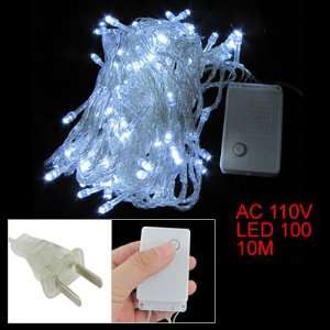 Amico Christmas US Plug White 100 LEDs String Light Night Lamp 10M AC 