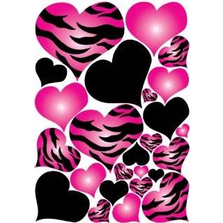  Hot Pink White Leopard Print Flower Wall Stickers ,Decal 