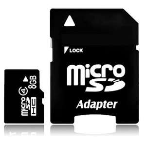 Super Talent 8GB Micro SDHC Memory Card w/ Adapter for Camera, Cell 