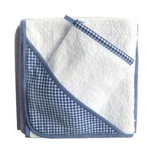  Basic Navy Blue Gingham Towel and Mitt