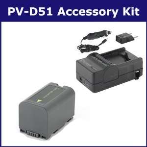  Panasonic PV D51 Camcorder Accessory Kit includes SDCGRD16 Battery 