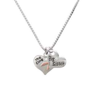  Heart with Pink Ribbon The Cure Small Big Sister Charm 