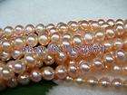 lot AA 9 10mm luster golden pink round pearl3751  