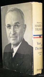 Memoirs ~ SIGNED Harry S Truman ~ 1st/1st ~ First Edition ~ 1955 ~ 2 