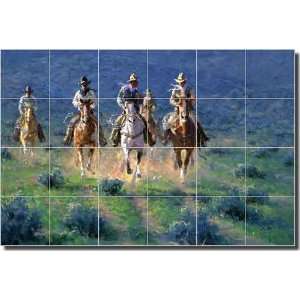 A Run for Town by Jim Rey   Western Cowboys Ceramic Tile 