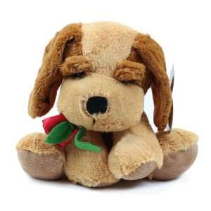   Plush Sitting Dog with Rose by Beverly Hills Teddy Bear Co. Toys