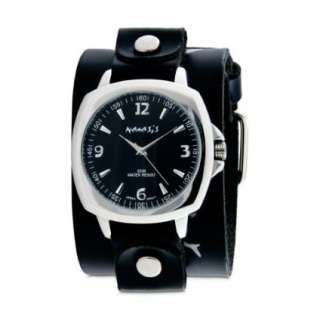 Nemesis Mens LDB501K Classic Collection Sporty Black Leather Cuff 