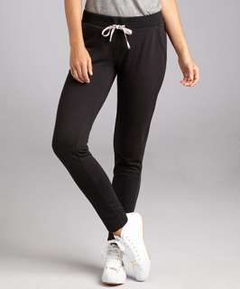 Moncler black cotton blend jersey tapered leg sweatpants