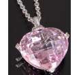 judith ripka pink crystal and diamond heart pendant necklace