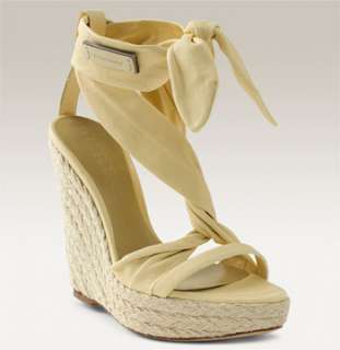Burberry Ankle Tie Leather Espadrille  