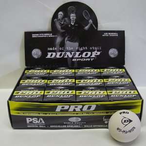  Dunlop Pro Glass Court Squash Ball   1 Dozen Pack Sports 