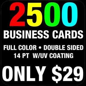2500 CUSTOM FULL COLOR BUSINESS CARDS ✔ FREE DESIGN ✔ ONLY $29 
