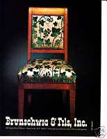 1984 BRUNSCHWIG & FILS INC Vintage Print Ad Ivy Chair  