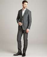 style #316070001 charcoal stripe wool Dilano M Executive 2 button 