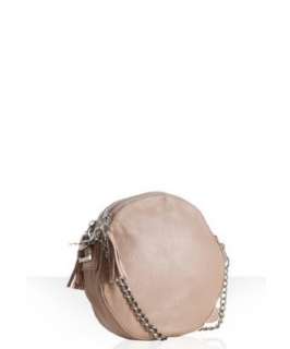 Pour la Victoire beige leather Twiggy round crossbody bag   