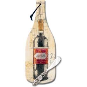 CounterArt Special Reserve Wine Bottle Shaped 12 1/2 Inch Glass Cheese 